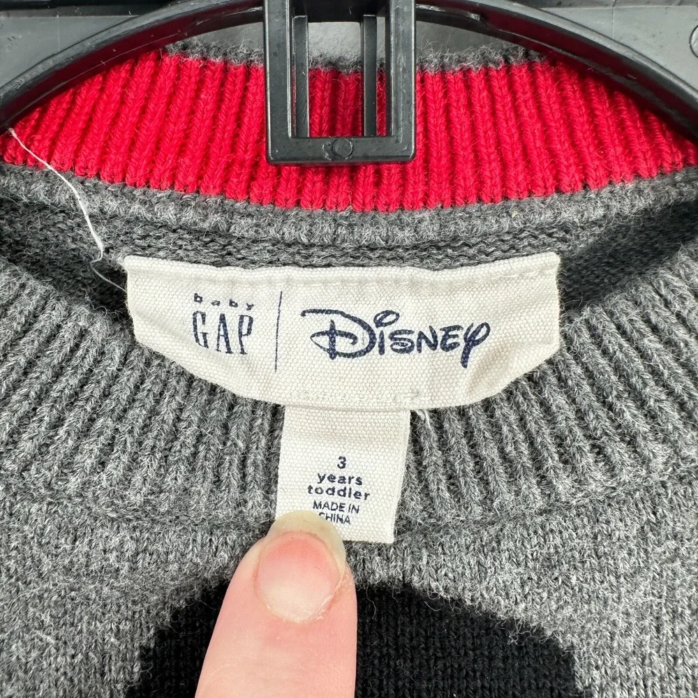 Baby Gap Disney Mickey Mouse Sweater Kids 3T‎ Gray Vacation Cruise Cool Kid Cali